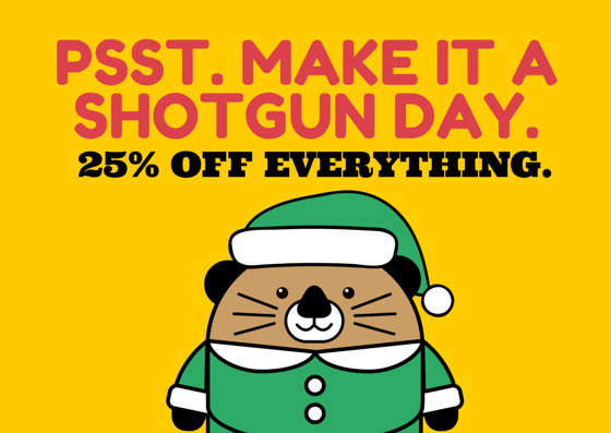 shotgunexp's tweet photo. Merry friggin' Christmas from #shotgunexploration. Sale extended another day. http://t.co/p44y7qBdui http://t.co/OVboHRbfcY