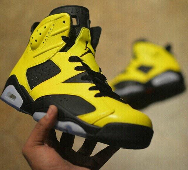 SneakerPics23's tweet photo. Black and Yellow Custom 6's http://t.co/veisC4GH2d