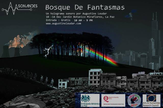 jagwara's tweet photo. Este miércoles se inaugura "Bosque de fantasmas" de @AugustineLeudar. Hologramas sonoros que son parte de #Sonandes. http://t.co/1JrpSC90dE