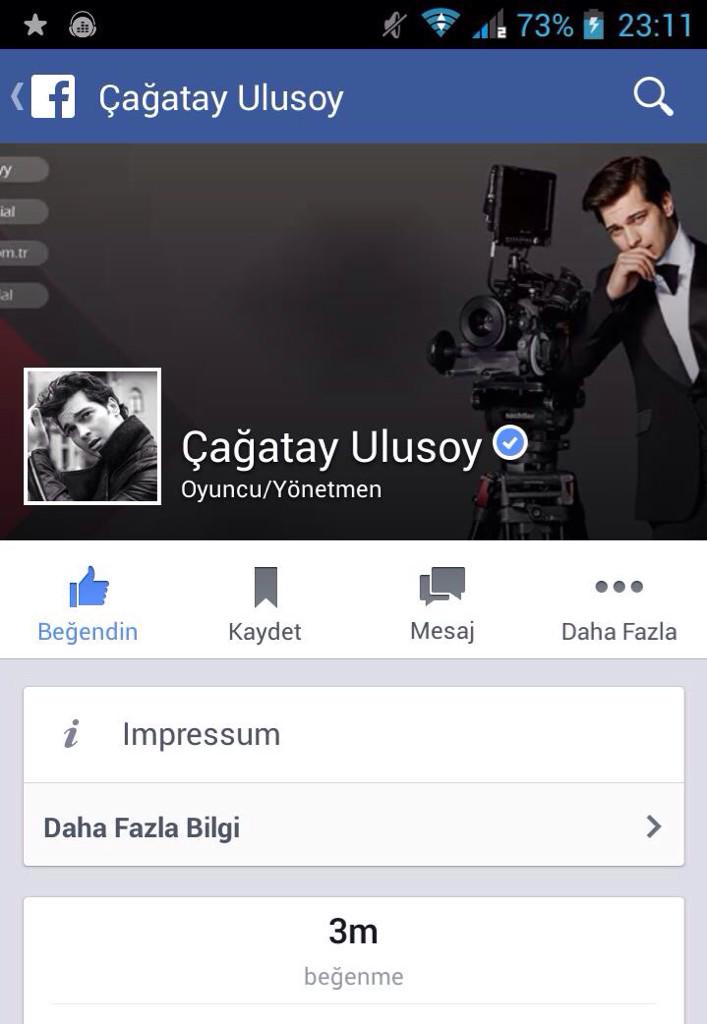 TeamUlusoy's tweet photo. Cagatay Ulusoy'un resmi FB hesabi 3 milyon kisiye ulasti! @cagatayulusoyy #cagatayulusoy http://t.co/zEJTpCQWwi
