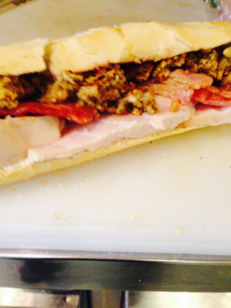 Turkey,cranberry and stuffing baguettes on sale daily