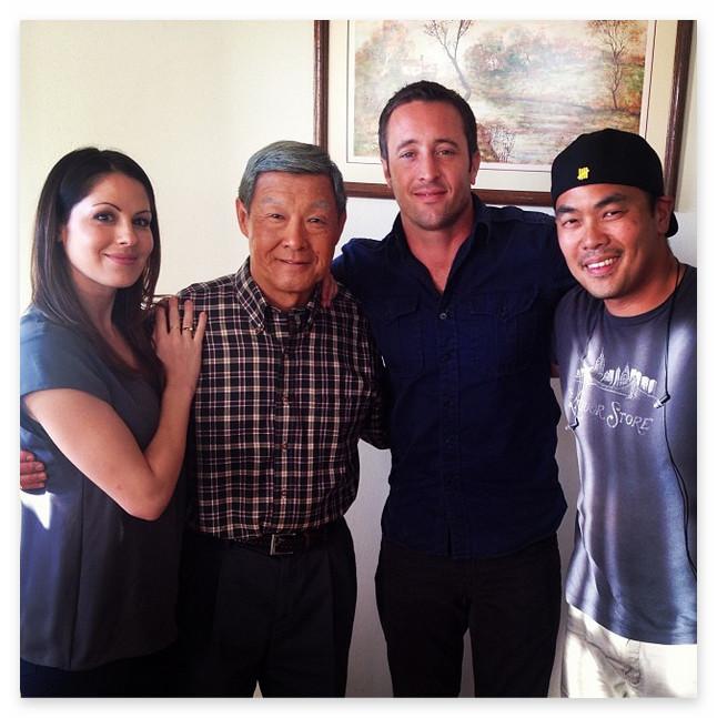 Behind the scenes of #h50 4:10 'Honor thy Father' @michelleborth #alexoloughlin #JamesSaito @larryteng