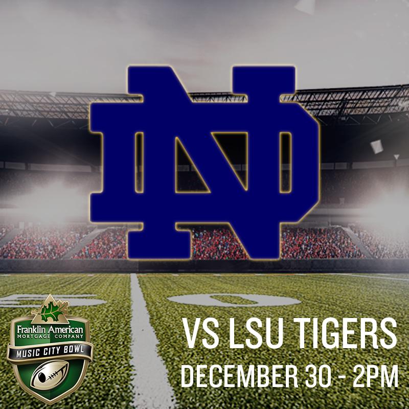 MusicCityBowl's tweet photo. THIS IS THE BIG TIME 
@NDFootball VS @LSUFootball 
Get your tickets here: http://t.co/92iqxR0tDS http://t.co/0uJKQafzY9