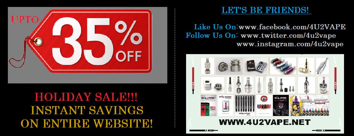 4U2VAPE's tweet photo. UPTO 35% DISCOUNT ON ENTIRE WEBSITE! SHOP NOW WHILE SUPPLIES LAST #ATOMICVAPE #vapeshop #vapedolls #girlswhovape http://t.co/CXDNGfHmTQ