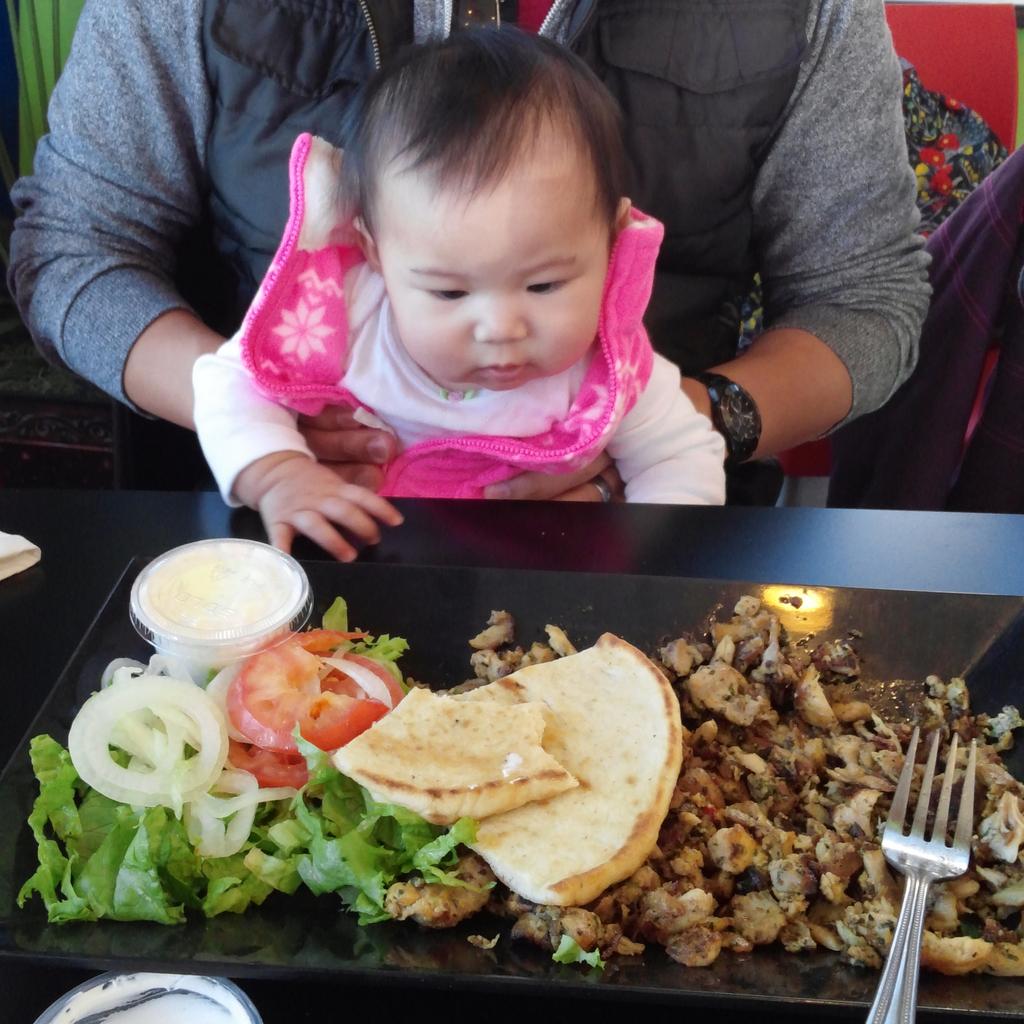 Monaper29's tweet photo. Day 26. Ella is intrigued by the Greek platter. #1tooth #dotingaunt #100daysofhappiness @aliyahobrien @coyotegrrrl18 http://t.co/nuM7dUgs4D