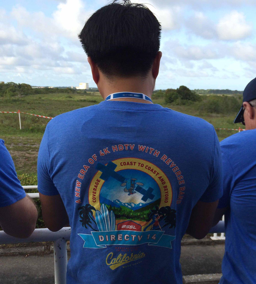 Arianespace's tweet photo. We were happy to share a magical moment with DIRECTV personnel watching #VA221 launch w/DIRECTV-14 at the Spaceport http://t.co/Q0pkou7O3K
