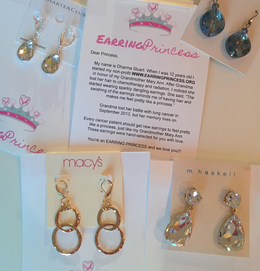 PrincessDharma's tweet photo. Brand new #earrings for #cancer patients. For one second they can forget cancer and just feel #pretty. #modeldharma http://t.co/fdUCdbhzbh