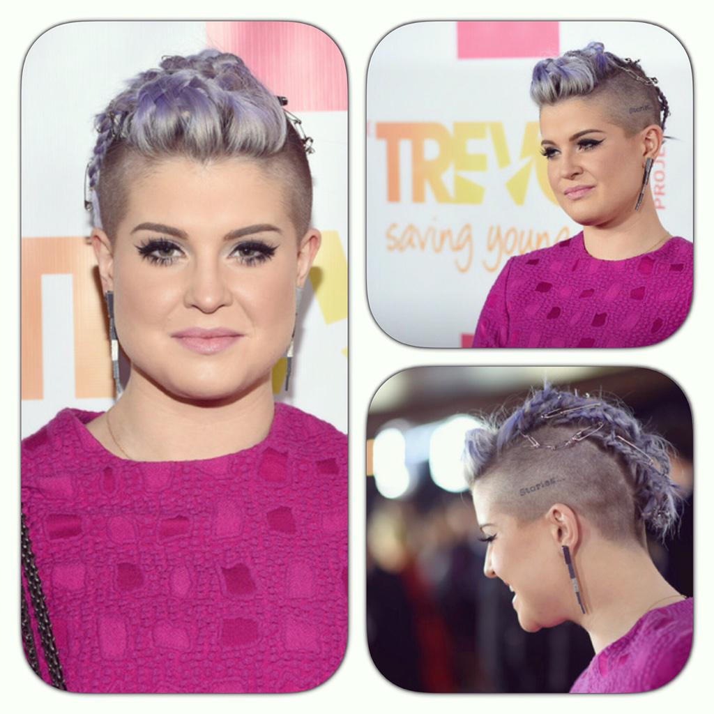 itsryanrandall's tweet photo. Purple plait perfection. @KellyOsbourne on tonight's #TrevorLIVE red carpet. #hairbyme 💋 by @RealDenikaB http://t.co/VjmR9ksBOk