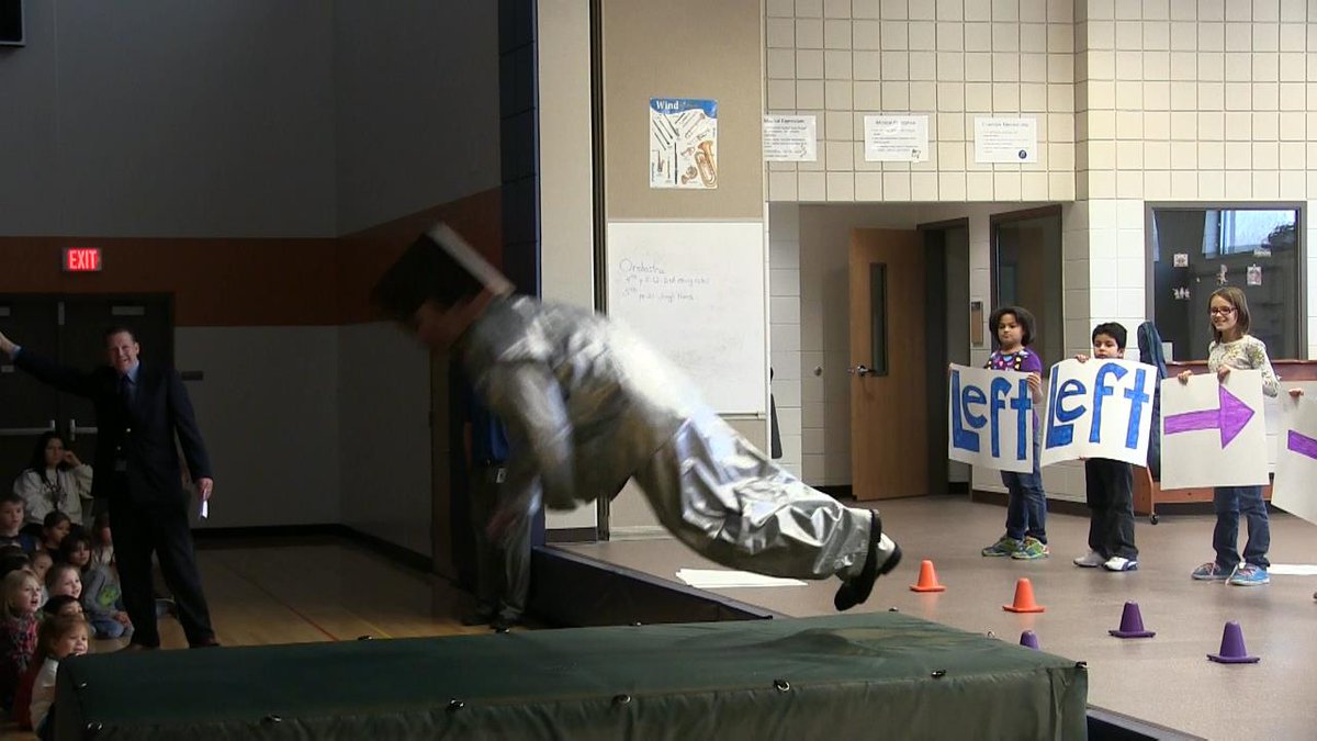 In prep for #hourofcode our 550 students "programmed" their principal in an assembly! #codetolearn #kidscancode