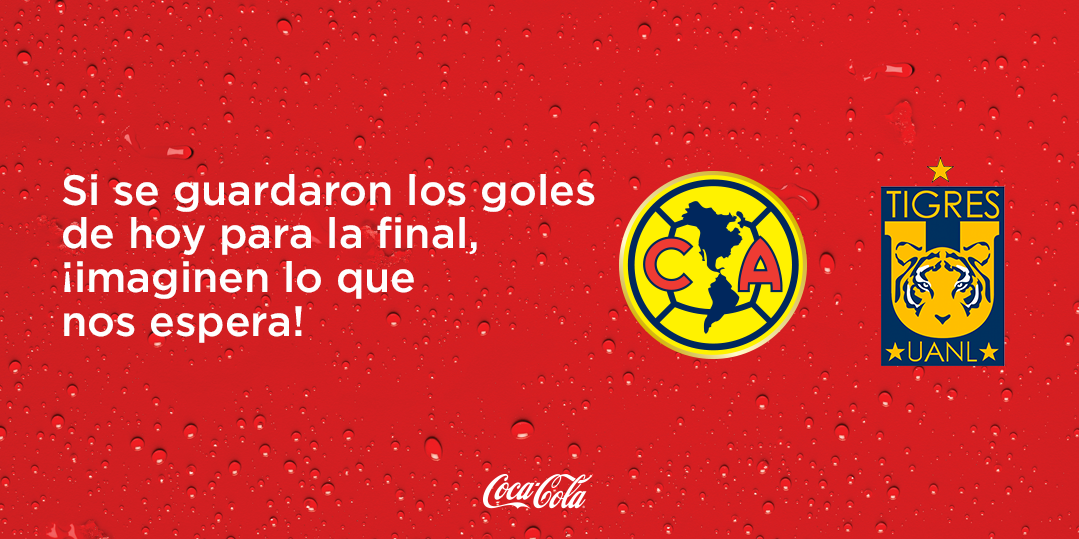CocaColaMx's tweet photo. ¡La emoción por la final nos hace rugir como tigres y volar como águilas! http://t.co/2p1cZyXgy4
