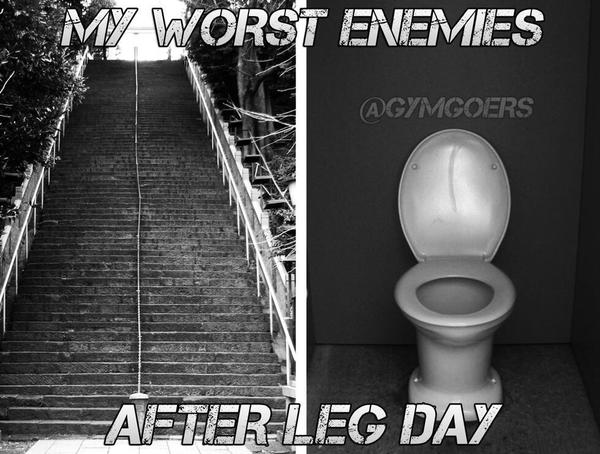 My worst enemies after leg day...
