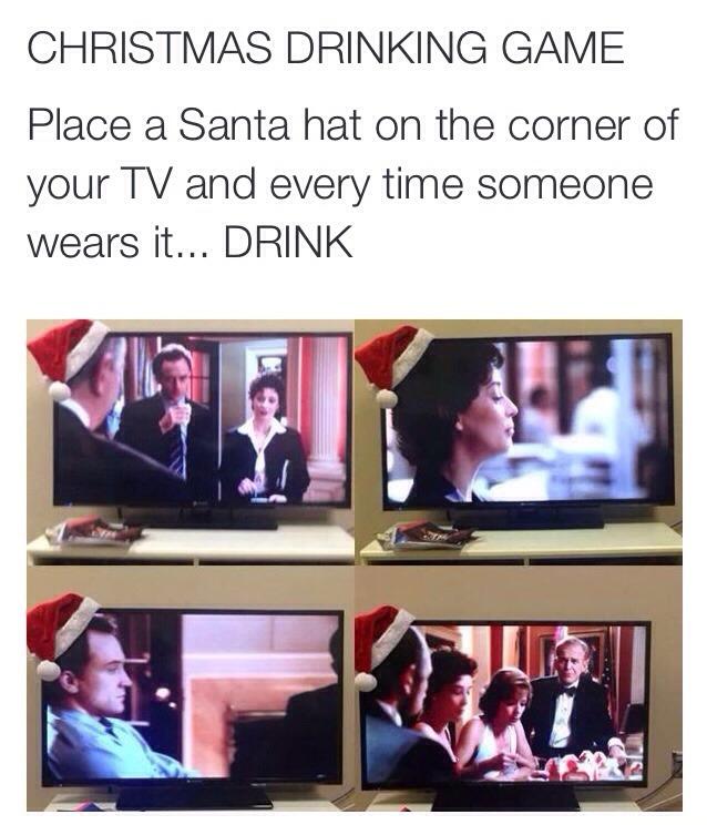 MensHumor's tweet image. Best Christmas drinking game EVER!