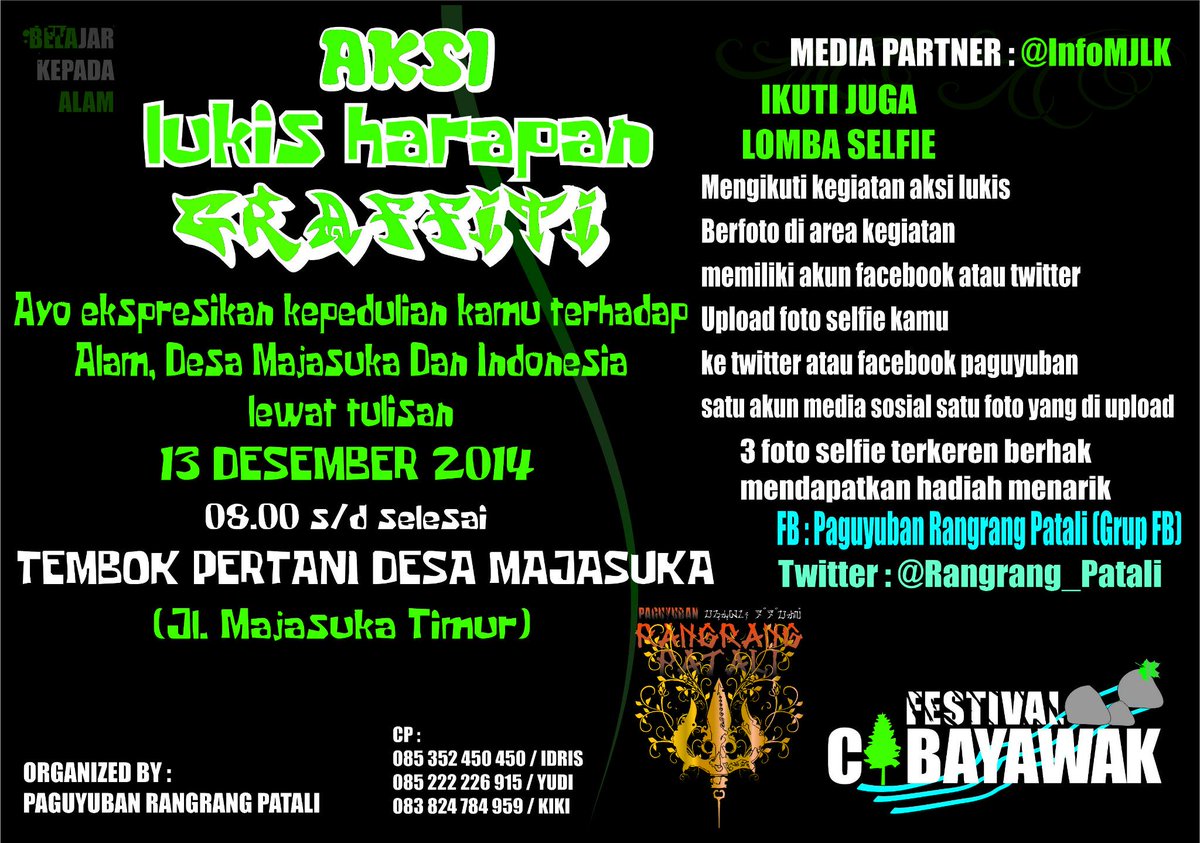 Aksi lukis harapan, graffiti, mural dan Lomba Selfie, #FestivalCibayawak cc : <a href="/infoMJLK/">Informasi Majalengka</a>