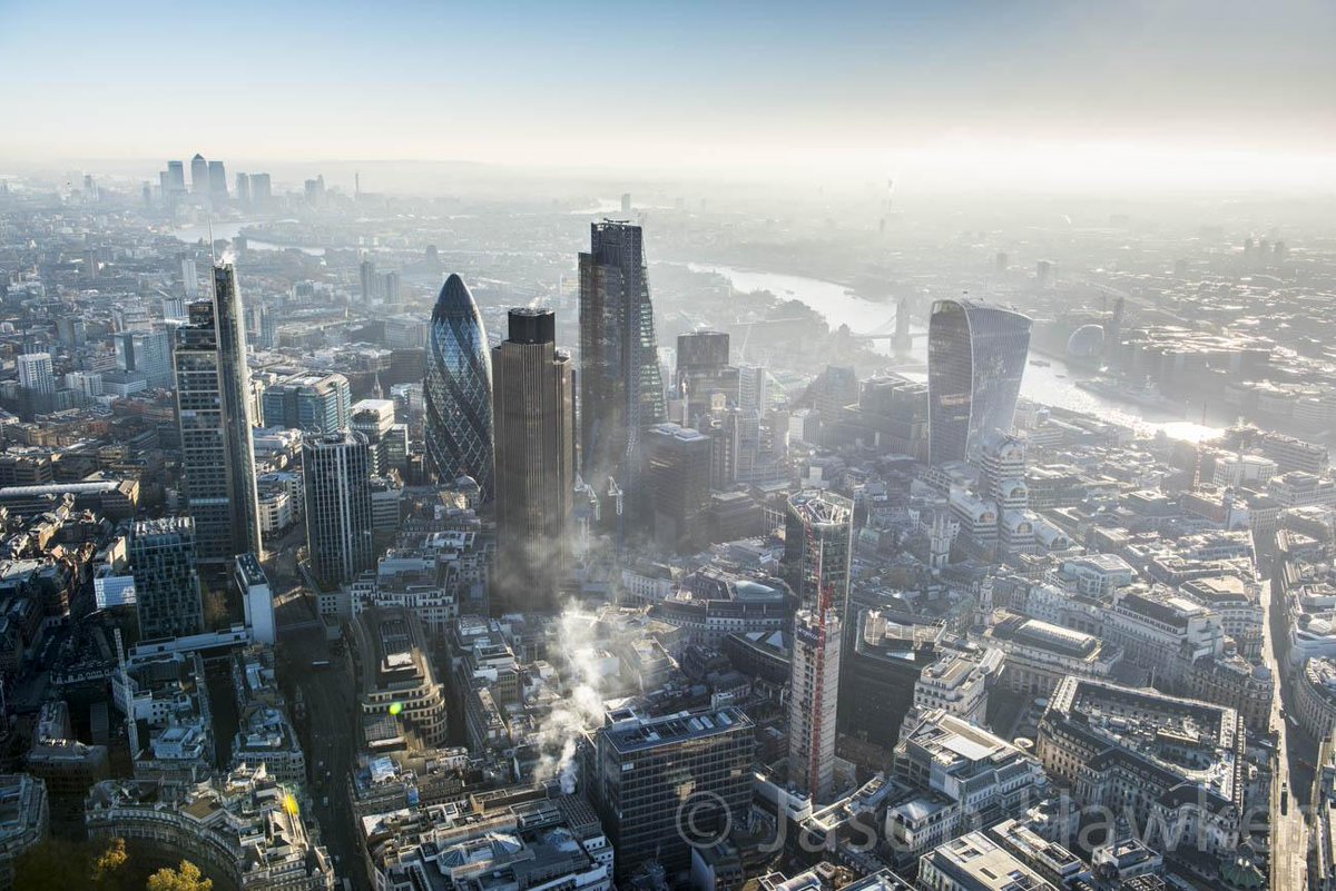 jasonhawkesphot's tweet photo. An icy cold morning over the City of #London at the w/e. Just beautiful from up there. http://t.co/OA1CXPvmjW