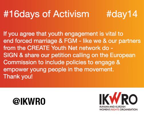 IKWRO's tweet photo. #16days of Activism #day14 https://t.co/WJs1Gv74gp http://t.co/u53lJ551hC