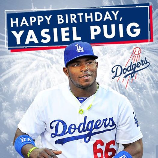 Happy 24th birthday to coverboy Yasiel Puig 