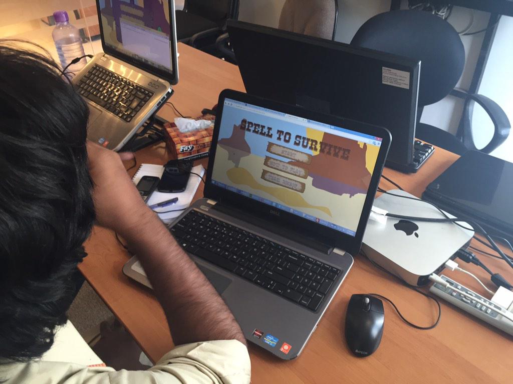 iRehanAli's tweet photo. Team #RIKSOF almost done with game Spell to Survive for the global #hackathon @koding soon we will go live http://t.co/Djwdhs6B7I