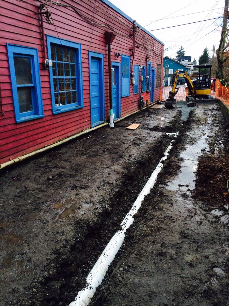 ImpDemolition's tweet image. Imperial Demolition &amp;amp; Earthworks wrapping up a quick storm to side sewer project.