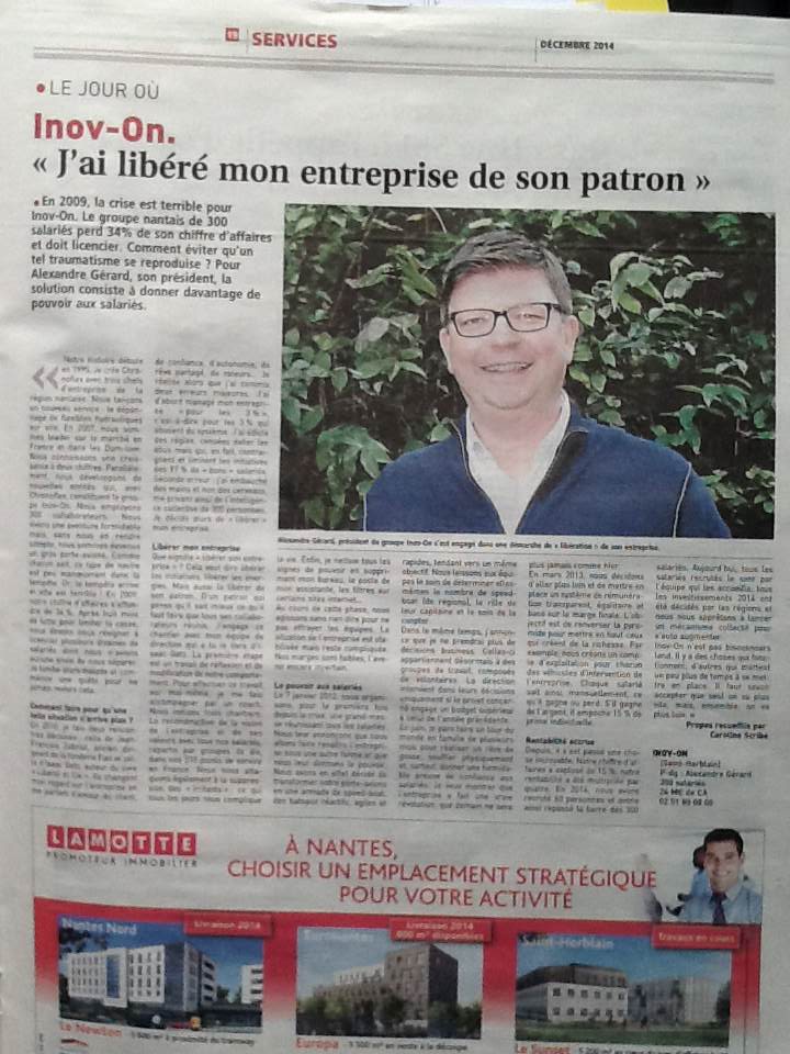 KEYROS's tweet image. @inovOn ITW de @AlexandreGE "J'ai libéré ma PME de son patron" dans @JEntreprises #entrepriselibérée #entreprise #PME