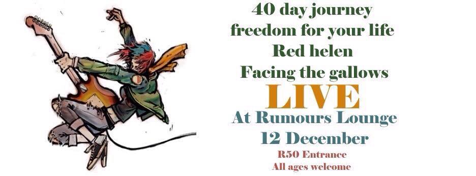 This Friday at @RumoursLounge1 our last show for the year! With <a href="/40_Day_Journey/">40 Day Journey</a> <a href="/FFYLofficial/">Freedom For YourLife</a> <a href="/WeBeFTG/">M</a> gonna b sick!