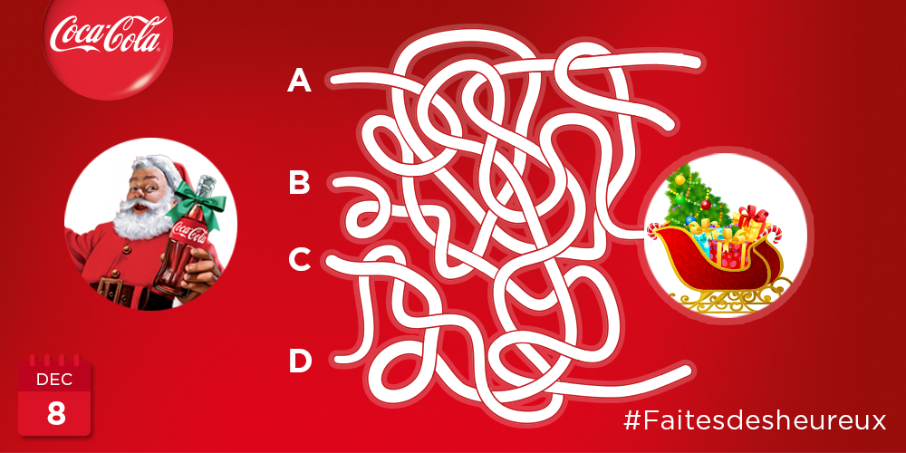 cocacolafr's tweet photo. Jour 8 : Noël arrive bientôt ! Aidez le Père Noël à retrouver son traîneau ! #Faitesdesheureux http://t.co/m0LOA4jAJh