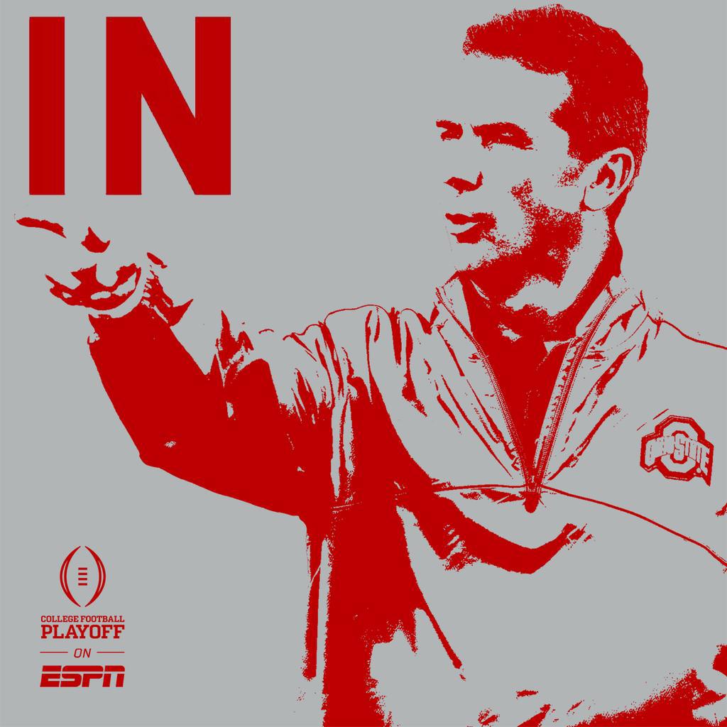 GMA's tweet photo. America, who do you think is going to win the @CFBPlayoff: #Aabama, @OhioStAthletics, @FSUfootball or #Oregon? http://t.co/N7u6sJYckI