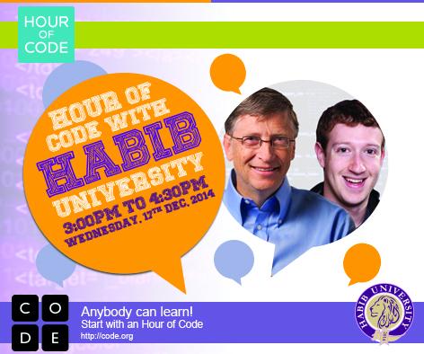 HabibUniversity's tweet image. Join the #HourOfCode movement with a #CodeBuddy at @HabibUniversity on 17Dec. Register goo.gl/rOlT6i