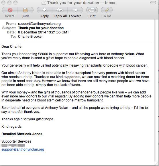 Never mind <a href="/RadioTimes/">Radio Times</a>, I've donated it on your behalf. Feel free to match if you're feeling charitable for Xmas.