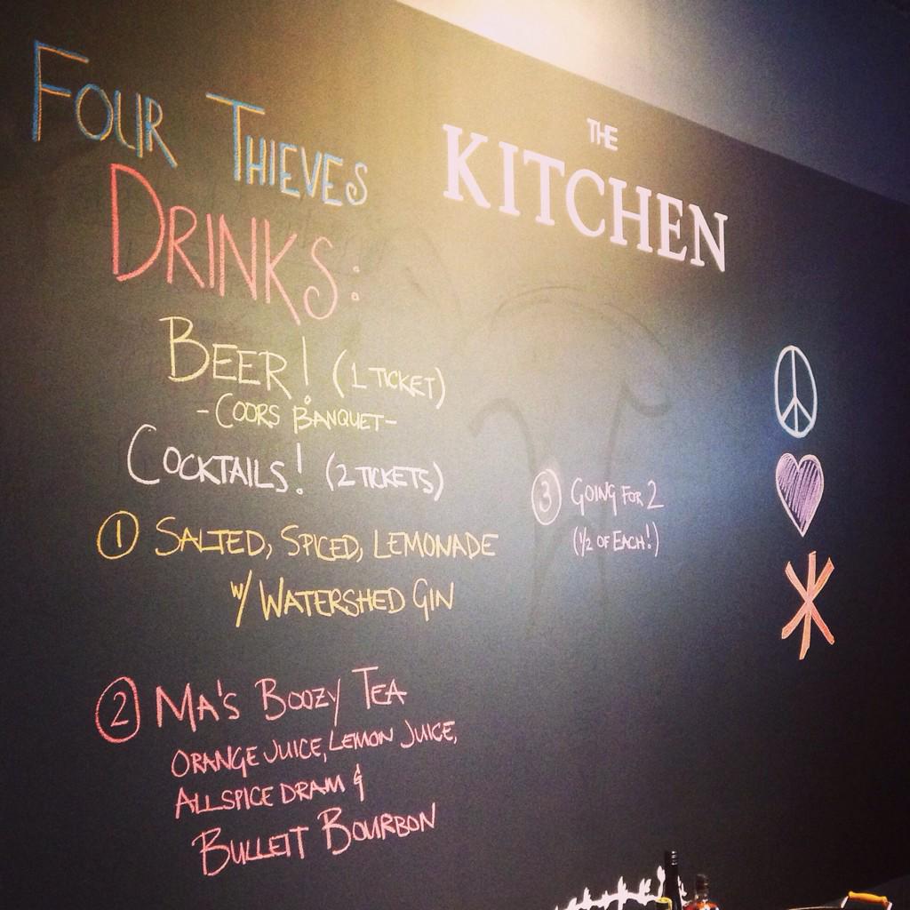 four_thieves's tweet photo. Had a blast doing the cocktails for Hot @ChickenTakeover at their kickstarter party! #morepuddingplease http://t.co/0FEKMt19sn