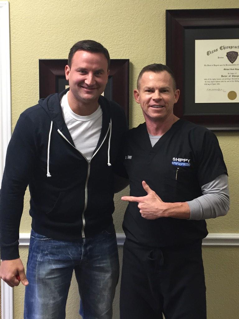 DrMichaelShippy's tweet photo. Our Patient of the Week. Helping @SteveNoviello stay healthy and at the anchor desk! #potw #plano #planochiropractor http://t.co/ehbB8hfUMG
