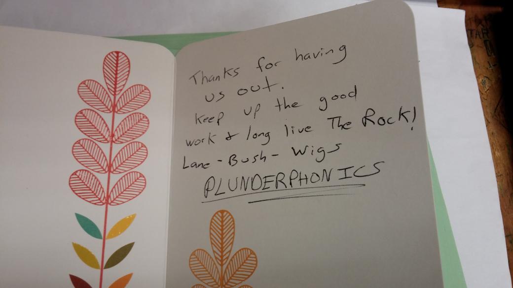 WUTKTheRock's tweet photo. .@Plunderphonics brought this note and some cupcakes by to say thanks for Exam Jam 9! Thanks for helping WUTK! http://t.co/SXh5y6QaCk