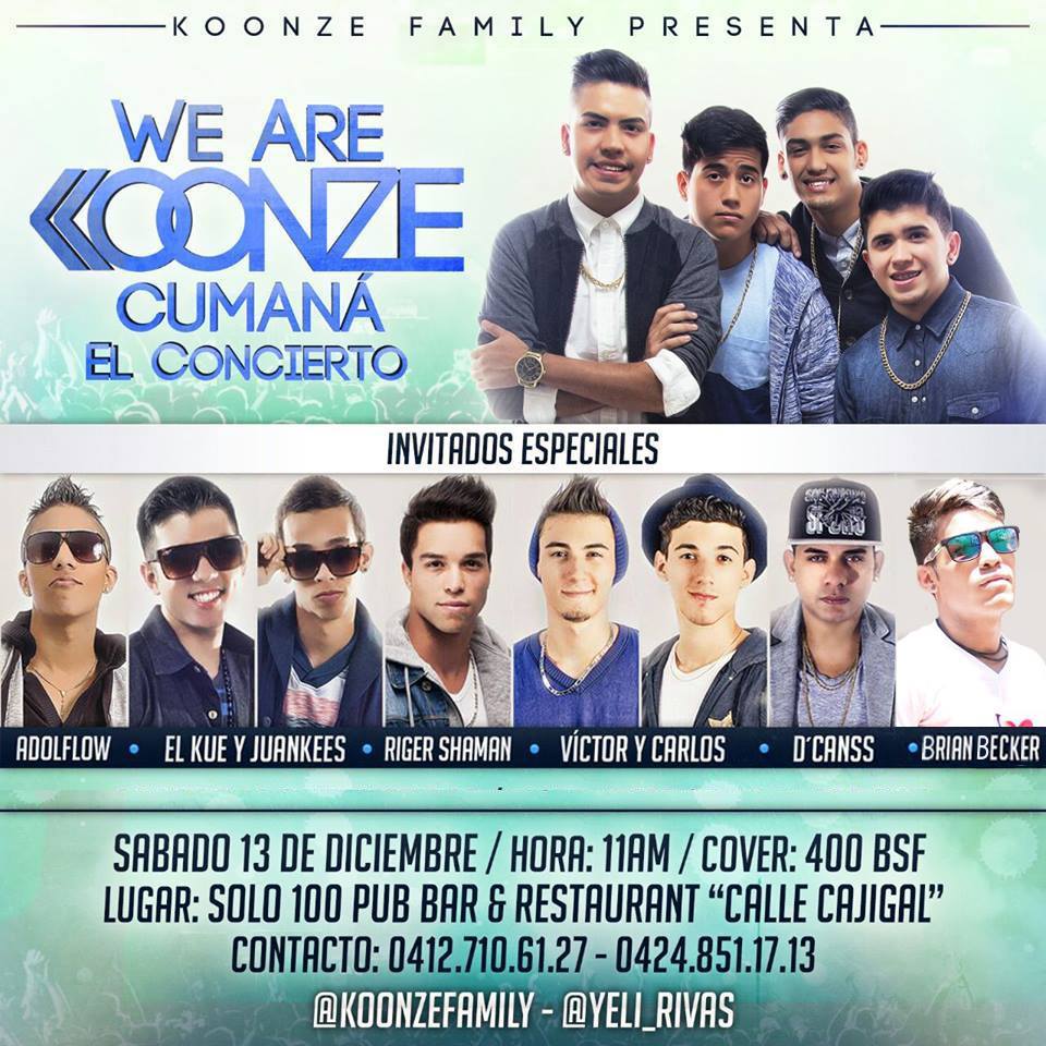 BeckerFansVnzla's tweet photo. CUMANA 13 DE DICIEMBRE @BrianBecker23 EN EL CONCIERTO DE KOONZE FAMILY @BeckerFansCuman ACTIVAAS<3 http://t.co/licgMT2sqY