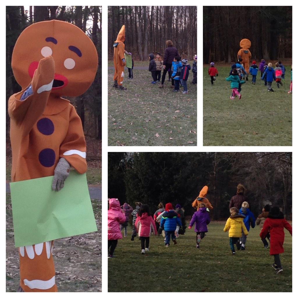 _Ms_Aimee_'s tweet photo. Run, run as fast as you can! K-students warn their new cookie friend about the sly fox! @NortheastES @JMorgan0719 http://t.co/IwCrUFnmtA