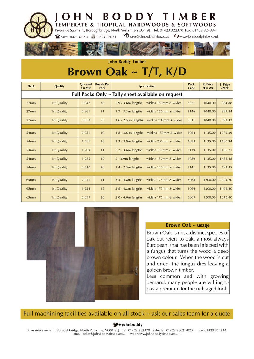 Brown Oak packs available get in touch with our sales team for more details.