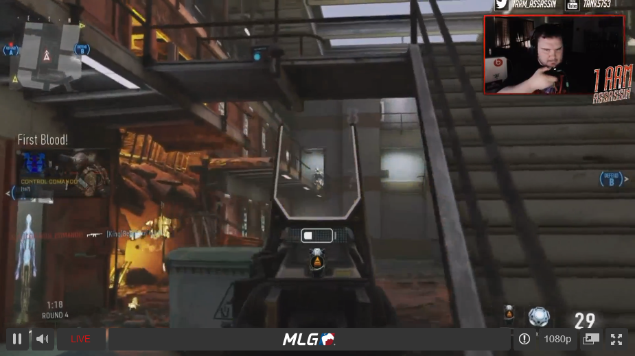 MLG's tweet photo. Come hang out with @1ARM_ASSASSIN while he plays some Advanced Warfare on http://t.co/KSAZoSbOUn http://t.co/rPY08gJg4A