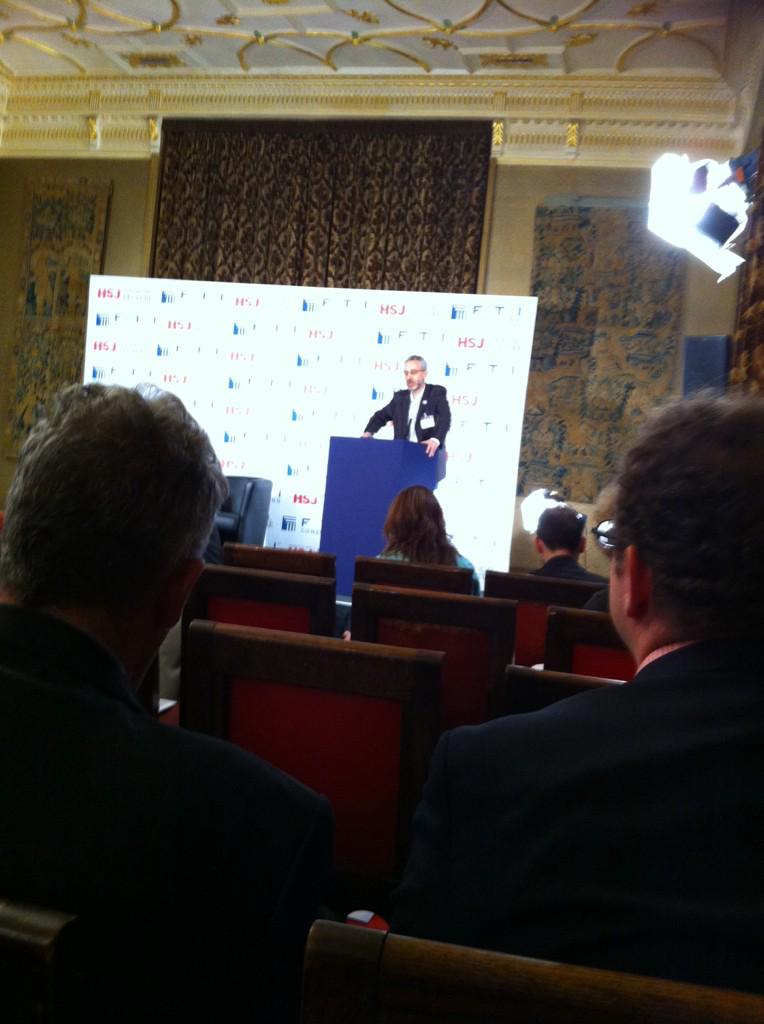 JustRachelNow's tweet image. At the #HSJLecture @HSJEditor on the stage Simon Stevens on soon