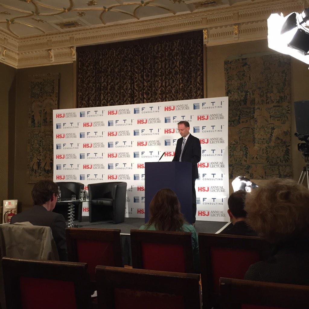 NHSEnglandMedia's tweet image. NHS England Chief Executive Simon Stevens (SS) arrives on stage for the inaugural #hsjlecture