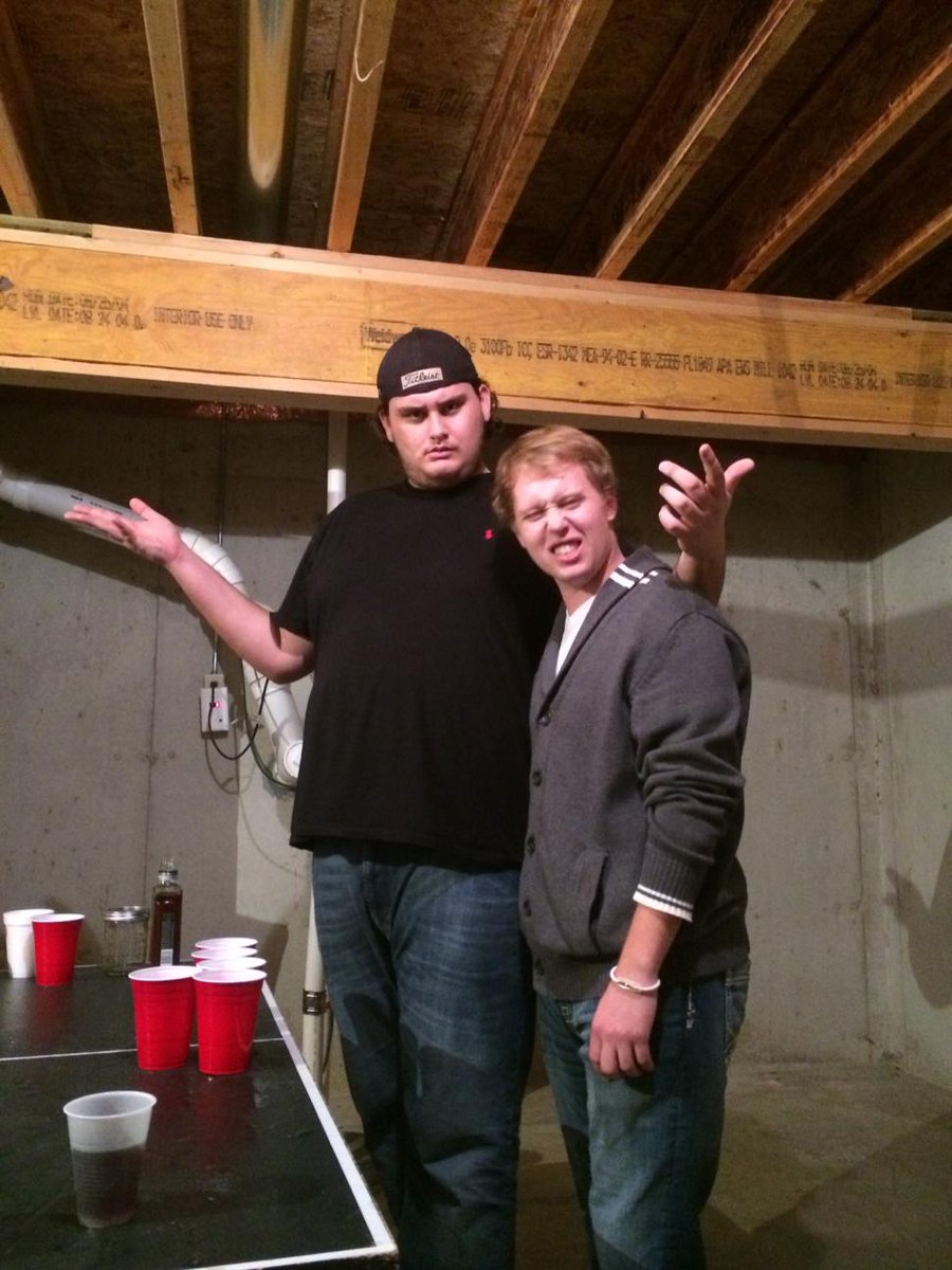 itsHenson's tweet photo. Hour 2: E-Frank and Ray shortly before trying to get in a brawl over beerpong and ringing in the new year #RayDay2014 http://t.co/dIRgy8kZZq
