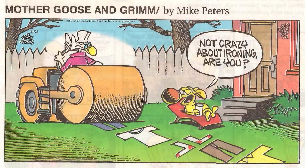 elpasobuzznow's tweet photo. Hate ironing as much as Mother Goose and Grimm? Check out Iron Maid! With your El Paso Buzz coupon you get 10% OFF! http://t.co/53LDVZbTR2