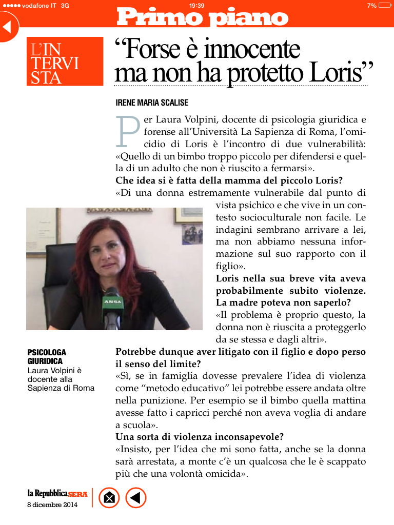 volpini_laura's tweet photo. A proposito del piccolo Loris (1). #repubblicasera http://t.co/NbYnvUDSDB