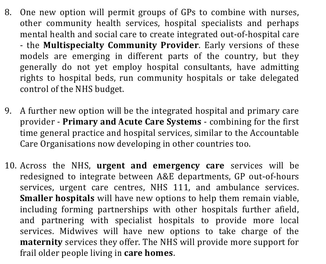 saminus's tweet image. Helpful - ta! MT @ShaunLintern: For those not sure what is an MCP, or a PACs here from 5 Yr Foward view #hsjlecture