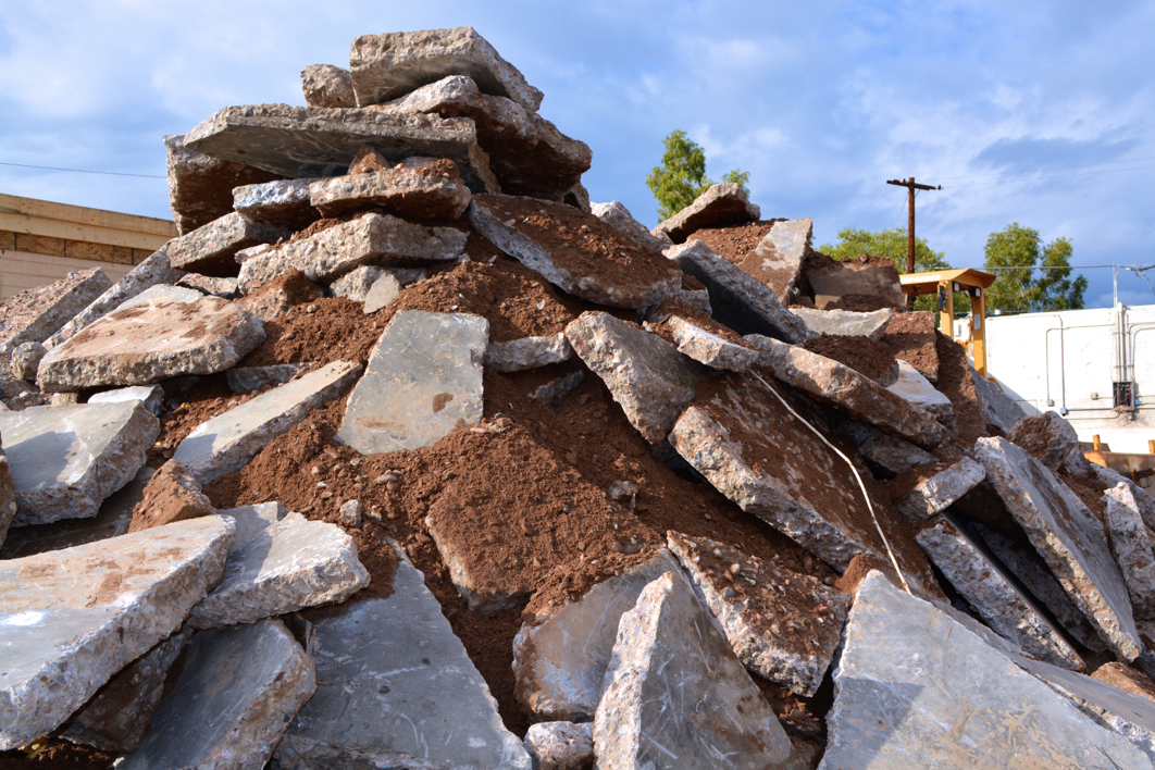 melrospace's tweet photo. 15 feet of concrete rubble later, a clear a path for parking! http://t.co/ERcfkWQazB