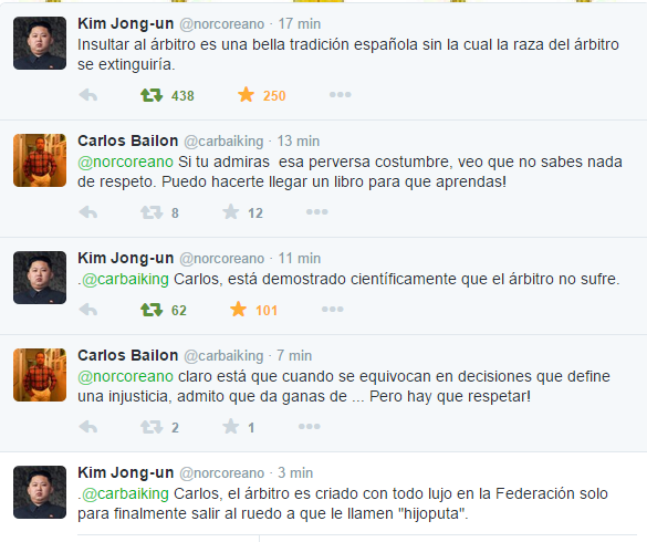 norcoreano's tweet photo. Hoy he tenido un intercambio de pareceres sobre el arbitraje con el Señor Bailón. http://t.co/ataSqhRlQM
