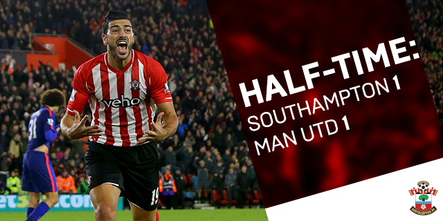 SouthamptonFC's tweet photo. HALF-TIME: @SouthamptonFC 1-1 @ManUtd

@GPelle19's goal has #SaintsFC on level terms against #MUFC at the break. http://t.co/MzvCmHHDVP