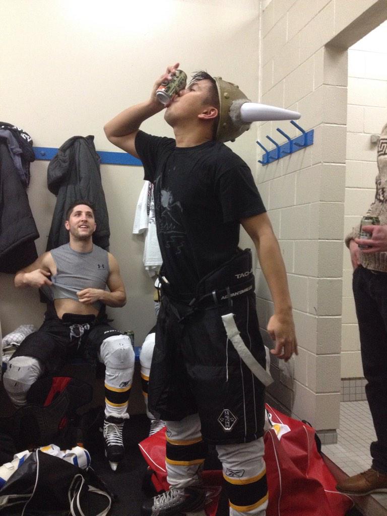 JagrBombsHC's tweet photo. We knew who the @Cariboobrewing POG lid was going to after his 4 goal night!#booyah #hometownheroes http://t.co/cMuO2SgXV1