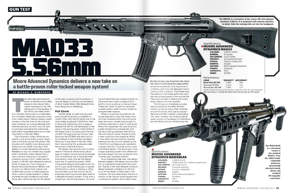 CerakoteFinish's tweet photo. #MAD33 5.56mm with #Cerakote in Jan/Feb 2015 issue of #SpecialWeapons for #Military & #Police - #factoryfinish http://t.co/UM2E9SN5vJ