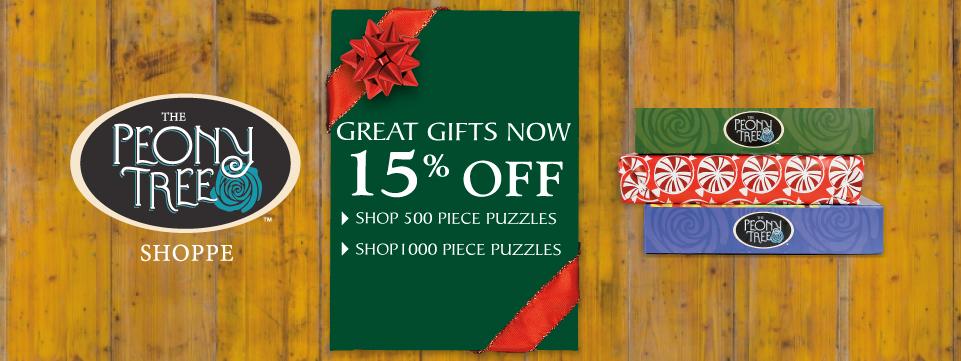 MegaPuzzles's tweet image. Calling all puzzlers: 15% off all orders online! Click to shop: bit.ly/PeonyTree #HolidayShopping