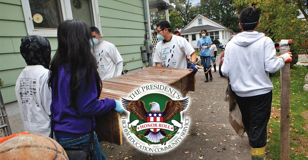 SUNY's tweet photo. 20 SUNY Campuses were recognized in the President’s Community #ServiceHonorRoll today: http://t.co/voUShXU0Yv http://t.co/a6WCw2Odfh