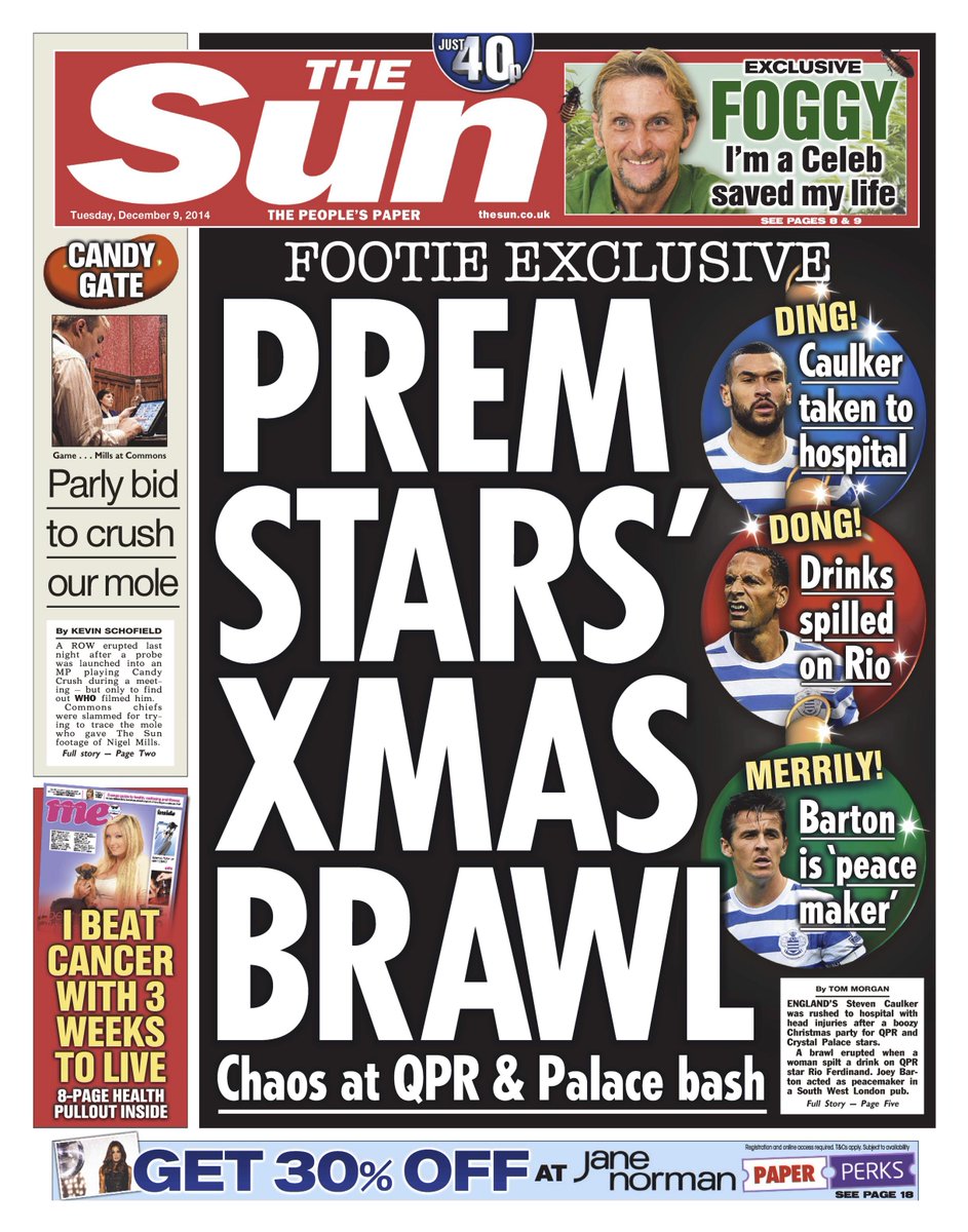 Portada de The Sun del 9 de Diciembre