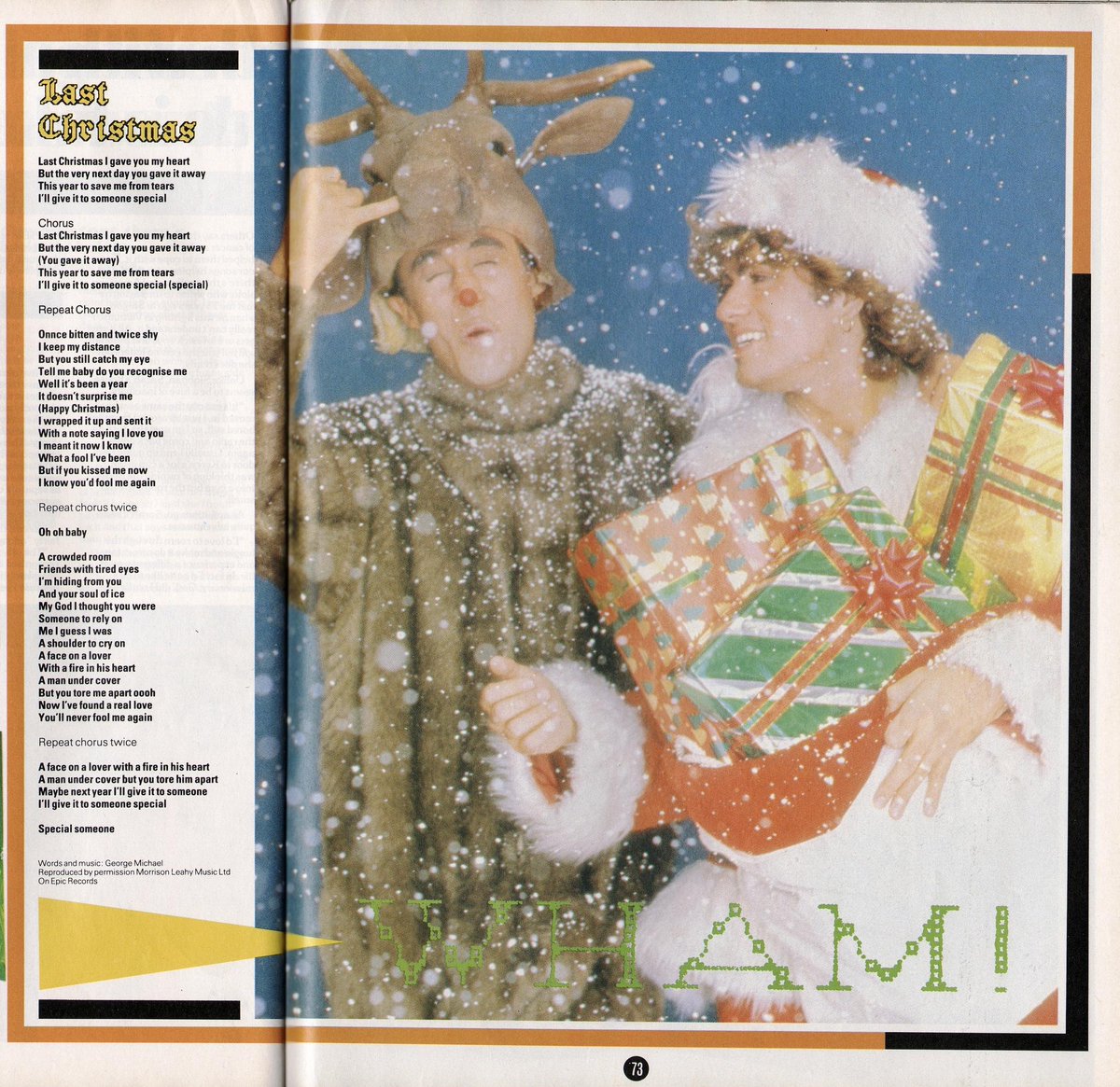 Dave Harte Wham Last Christmas Pic And Lyrics From Smash Hits December 1984 Http T Co Wnn7jclati Dave Harte Wham Last Christmas Pic And Lyrics From Smash Hits December 1984 Http T Co Wnn7jclati